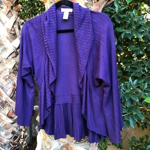✨Kenar Purple Peplum Style Open Cardigan✨
